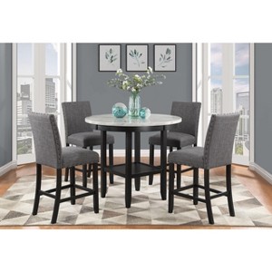 NicBex Wooden Bar Stools Set of 2, Fashion Upholstered Counter Stool Chair with Back and Nailhead Trim for Bar, Kitchen - 1 of 4