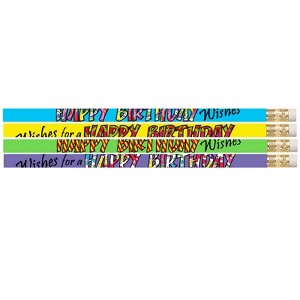 Musgrave Pencil Company Happy Birthday Wishes Pencil, Pack of 12/10 Packs - 1 of 1