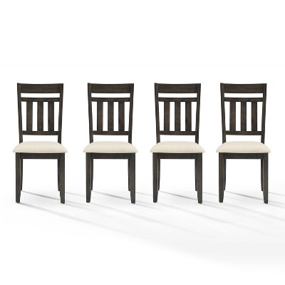 Hayden Gray Upholstered Linen Slat Back Side Chair Set
