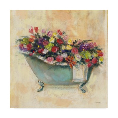Carol Rowan Floral Bathtub Bouquet Canvas Art 24'' x 24''