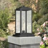 John Timberland Modern Outdoor Pier Mount Light Matte Black 17" Clear Glass Shade for Post Exterior Barn Deck House Porch Yard - 2 of 4