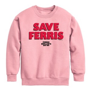 Boys' - Ferris Bueller's Day Off - Save Ferris Graphic Long Sleeve Fleece Sweatshirt - 1 of 3