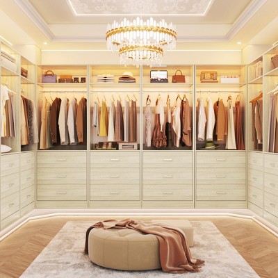 Aheaplus Freestanding 24" Closet System with 3 Wood Drawers