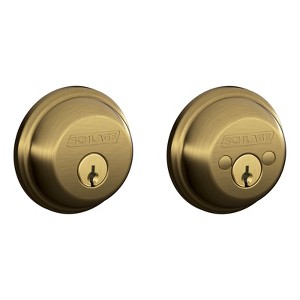 Schlage B-Series Antique Brass Brass Double Cylinder Deadbolt (Case of 4) - 1 of 1
