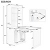 83.4"H Tall Bookshelf with LED Lighting, Modern Storage Bookcase with Open Shelves and Drawers/Desks/Doors, White-ModernLuxe - 3 of 4