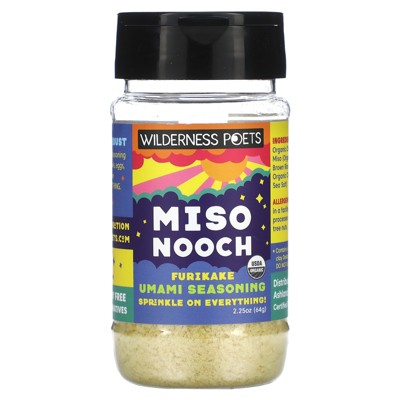 Wilderness Poets, Miso Nooch - Furikake Umami Seasoning - Sprinkle on Everything. Organic, Vegan, Soy Free, Probiotic Rich (2.25 Ounce)