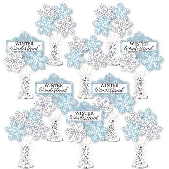 Big Dot Of Happiness Winter Wonderland - Snowflake Holiday Party And Winter  Wedding Party Centerpiece Sticks - Table Toppers - Set Of 15 : Target