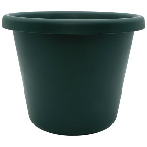 The HC Companies 17 Inch Round Classic Planter - Plastic Plant Pot for Indoor Outdoor Plants Flowers Herbs, Evergreen - 1 of 4