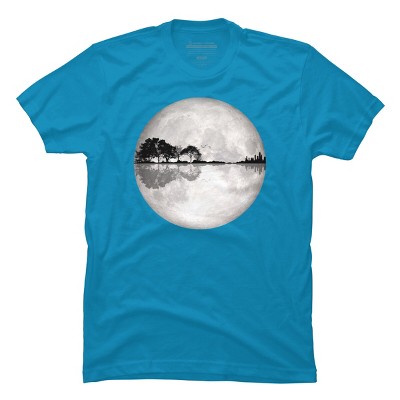 Men's Design By Humans Moonlight Nature Guitar II By Maryedenoa T-Shirt