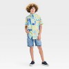 Boys' Stitch Woven Button-Up Shirt - Aqua Green - 3 of 3