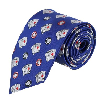 CTM Men's Poker Chips and Cards Tie