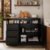 47" Sideboard Buffet Cabinet, Wooden Coffee Bar Table with Storage, Media TV Console Table, Accent Kitchen Pantry Cabinet for Living Room - 2 of 4