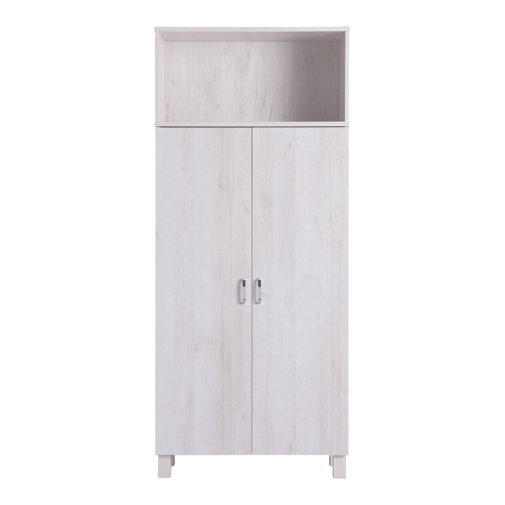 24/7 Shop At Home Maclay Double Door Pantry Cabinet White Oak