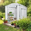 EAGLE PEAK 8x6 ft Instant Pop-up Greenhouse,Walk in Green House with Roll-Up Zipper Doors and Side Windows, Green/Clear - 2 of 4