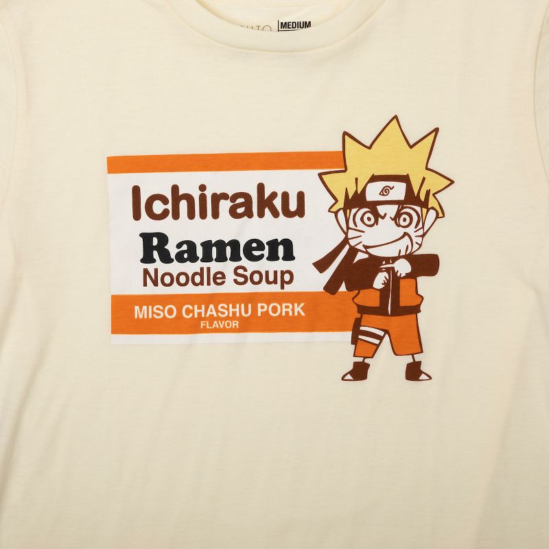 Naruto Ichiraku Ramen Adult Juniors Sleepwear Set with Short Sleeve Tee and Sleep Pants, 4 of 6