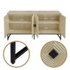BAOURE Carved 4-Door Sideboard Buffet Cabinet, Modern Natural Coffee Bar with Adjustable Shelf, Gold Accent Storage for Living Room & Dining Room - 2 of 4