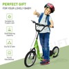 Maggift Kick Scooters Youth Scooter Teens Kick Scooter, Adjustable Handlebar Ride On Toy Dual Brakes Inflatable Wheels, Green, 53.3"*22.8"*34.8" - 4 of 4