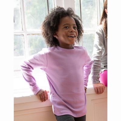 LEVERET Kids Long Sleeve Cotton T-Shirt Purple 6 Year — фото 2