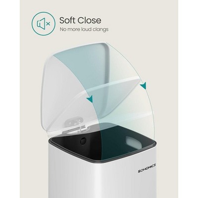 8-Gallon Cloud White Stainless Steel Kitchen Trash Can