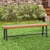 Tangkula 2PCS 63" Acacia Wood Outdoor Bench 3-Person Patio Bench with 800 lbs Weight Capacity Outdoor Backless Bench with Heavy-Duty Metal Frame - image 4 of 4