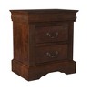 Alpine Furniture,West Haven 2 Drawer Nightstand, Cappuccino - 2 of 4