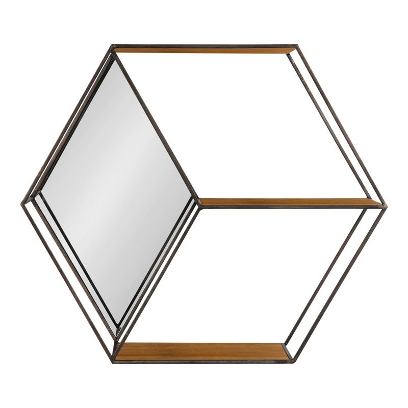 26" x 7" x 23" Lintz Hexagon Shelves with Mirror - Kate & Laurel All Things Decor, 3 of 7