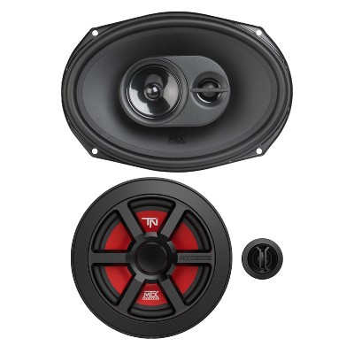 MTX Terminator 6.5 Inch 45 Watt Woofer Cone Component Speaker Pair and 693 6x9 Inch 120W 2 Way Coaxial Car Audio Speakers (Pair)