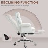 TiramisuBest PU Leather White Office Chair with Footrest, Reclining, Swivel, Adjustable Height & 155¡ã Recline - 3 of 4
