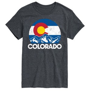 Men's - Instant Message - Retro Colorado Flag Mountains Short Sleeve Graphic T-Shirt - 1 of 4