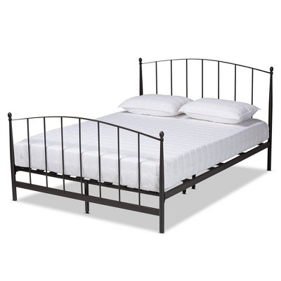 Queen Lana Metal Platform Bed Black - Baxton Studio: Modern Curved Design, No Box Spring Needed