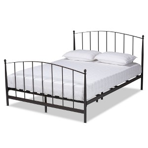 Queen Lana Metal Platform Bed Black - Baxton Studio: Modern Curved Design, No Box Spring Needed - 1 of 4