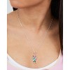 Disney Classic Womens Minnie Mouse Silver Plated Pendant Necklace with Crystal Bow - 2 of 4