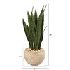 Nearly Natural 32-in Artificial Sansevieria Snake Plant in Sand Colored Planter - 2 of 3