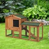 Costway 58'' Wooden Rabbit Hutch Large Chicken Coop Weatherproof Indoor Outdoor Use - 3 of 4