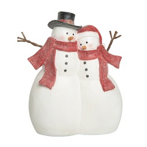 Transpac Resin 8.25 in. White Christmas Chilly Snowman Couple Figurine - 1 of 2