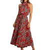 Anna-Kaci Women's Halter Neck Floral Maxi Dress with Waist Tie and Flowing Skirt - 2 of 4
