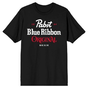 Pabst Blue Ribbon Original Beer Logo Men's Black T-shirt - 1 of 2