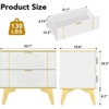 TiranisuBest White Nightstand with Drawers:Black Nightstand Bedside Table,Modern Nightstand Wood Nightstand, Night Table for Bedroom Bed Stand - 3 of 4