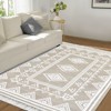 8x10 Large Area Rug, Machine Washable Tassel Rugs for Living Room, Indoor Non-Slip Front Door Mat, Stain Resistant Floor Cover Carpet, Bordered - 3 of 4