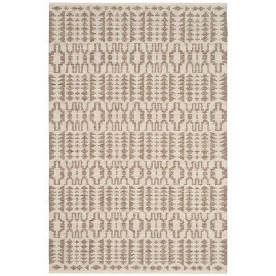5'X8' Geometric Design Woven Area Rug Ivory/Gray - Safavieh
