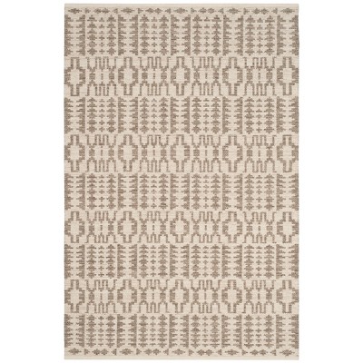 5'X8' Geometric Design Woven Area Rug Ivory/Gray - Safavieh