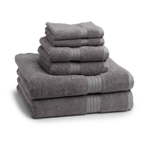 6pc Organic Cotton Bath Towel Set Gray : Target