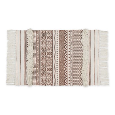 Design Imports Shabby Chic Textured Fringe - Cinnamon - 2 X 3 Ft