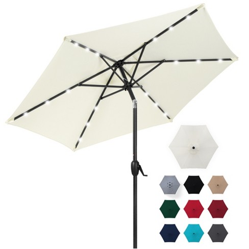 7 5ft Outdoor Solar Patio Umbrella, Best Patio Umbrella With Solar Lights