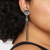Filigree Heart and Tassel Linear Drop Earrings - Wild Fable™ Silver - 2 of 3