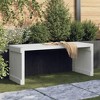 vidaXL Patio Bench, Extendable, White 83.7"x15.9"x17.7" Solid Wood Pine - 2 of 4