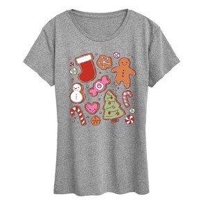 Women's - Instant Message - Kawaii Christmas Treats Women's Short Sleeve Graphic T-shirt Short Sleeve Graphic T-Shirt - 1 of 4
