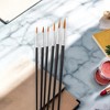Unique Bargains Pointed Tip Brush for Watercolor Nylon Metal Plastic 6 Pcs - 2 of 3