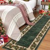 Christmas Area Rug Washbale Rug Plaid Rug with Pinecorn Xmas Rug - 2 of 4