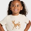 Toddler Girls' Short Sleeve Reindeer Graphic T-Shirt - Cat & Jack™ Beige - 2 of 4